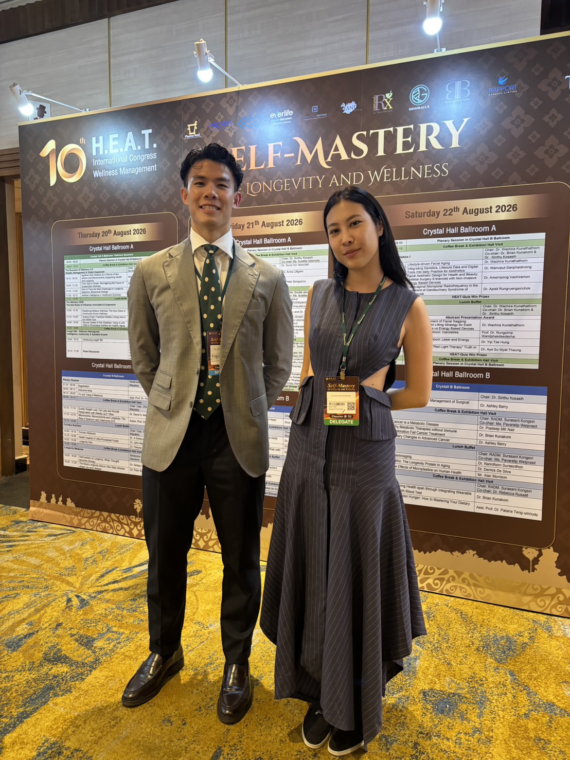 Dr. Sinthu Kosasih and Dr. Pichamon Siricharoensang at the 10th HEAT International Congress, Self-Mastery of Longevity and Wellness